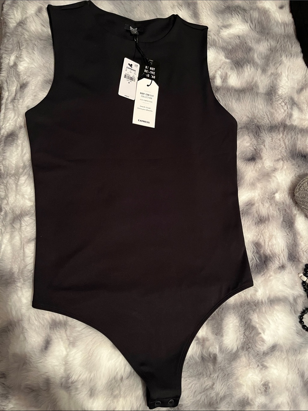 Express Body Contour Black Sleeveless One-Piece Bodysuit